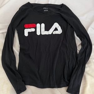 Black FILA long sleeve tee shirt top small